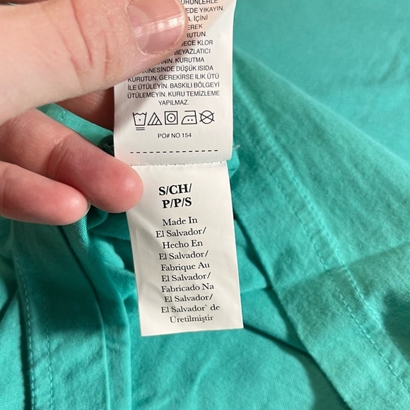 An Original Penguin by Munsing Wear Tee T-shirt Bright Aqua Short Sleeve Stripe - Picture 7 of 7